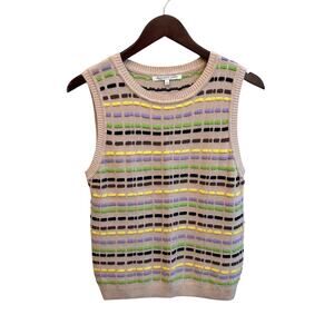 Endless Rose Textured Colorful Sweater Vest Size Medium